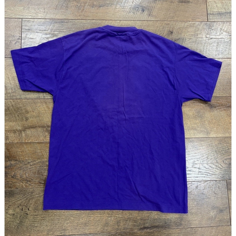 Vintage 80s Flowers Rhinestones Sequins Tee Purple Medium USA‎ Made Cottagecore - Picture 6 of 9
